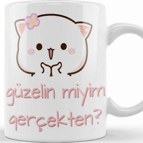 Baskı Dükkanı Güzelin Miyim Gerçekten Kupa