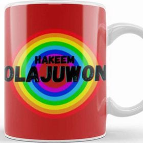 Baskı Dükkanı Hakeem Olajuwon Basketball Gifts Vintage Retro Rainbow Quotes For Boys And Dad Kupa