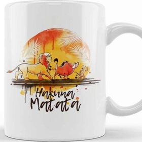 Baskı Dükkanı Hakuna Matata No Worries Watercolor Kupa