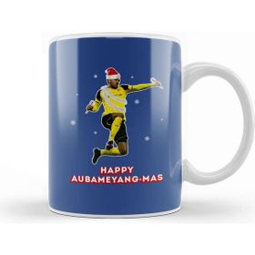 Baskı Dükkanı Happy Aubameyang Mas Football Christmas Kupa