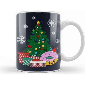 Baskı Dükkanı Happy Doughnut Around The Christmas Tree Kupa