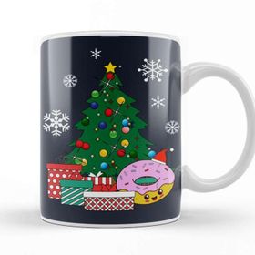 Baskı Dükkanı Happy Doughnut Around The Christmas Tree Kupa