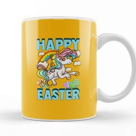 Baskı Dükkanı Happy Easter Unicorn Egg Hunt Kupa