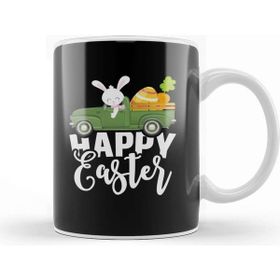 Baskı Dükkanı Happy Easter Vintage Truck Bunny Kupa