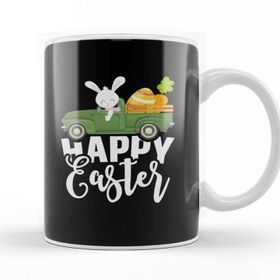 Baskı Dükkanı Happy Easter Vintage Truck Bunny Kupa