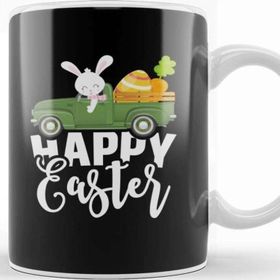 Baskı Dükkanı Happy Easter Vintage Truck Bunny Kupa