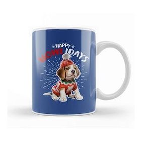 Baskı Dükkanı Happy Howlidays Christmas Dog Kupa