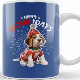 Baskı Dükkanı Happy Howlidays Christmas Dog Kupa