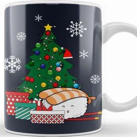 Baskı Dükkanı Happy Sushi Around The Christmas Tree Kupa