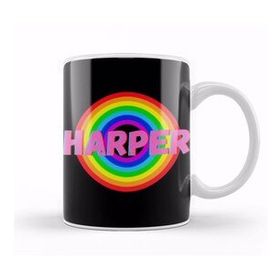 Baskı Dükkanı Harper Name Personalized Custom Vintage Retro Rainbow Style Design Gift Baby Gift For Her Kupa
