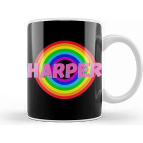 Baskı Dükkanı Harper Name Personalized Custom Vintage Retro Rainbow Style Design Gift Baby Gift For Her Kupa