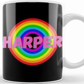 Baskı Dükkanı Harper Name Personalized Custom Vintage Retro Rainbow Style Design Gift Baby Gift For Her Kupa