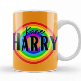Baskı Dükkanı Harry Kane Vintage Retro Rainbow Style Kupa