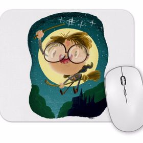 Baskı Dükkanı Harry Potter Magical Wizard Nerd Boy With Castle Mouse Pad