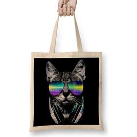 Baskı Dükkanı Havalı Dj Cool Kedi Bez Kadın Günlük Çanta