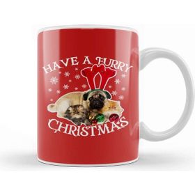 Baskı Dükkanı Have A Furry Christmas Dog And Cats Kupa