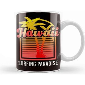 Baskı Dükkanı Hawaii Palm Tree Surfing Paradise Beach Island Summer Ocean Kupa