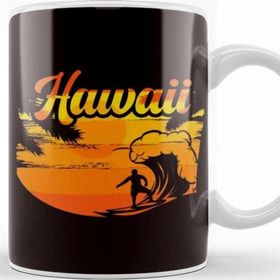 Baskı Dükkanı Hawaii Surfer Wave Ocean Island Hawaiian Beach Aloha Travel Kupa