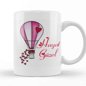 Baskı Dükkanı Hayat Güzel Kupa Bardak Porselen