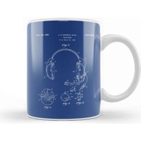 Baskı Dükkanı Headphones Patent Blueprint G F Falkenbe Kupa