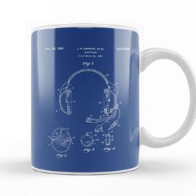 Baskı Dükkanı Headphones Patent Blueprint G F Falkenbe Kupa