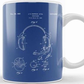 Baskı Dükkanı Headphones Patent Blueprint G F Falkenbe Kupa