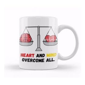 Baskı Dükkanı Heart And Mind Overcome All Kupa