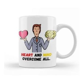 Baskı Dükkanı Heart And Mind Overcome All Kupa