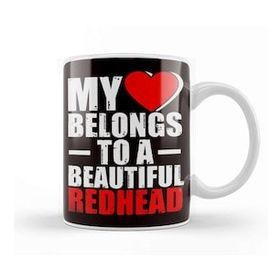 Baskı Dükkanı Heart Belongs To Redhead Girlfriend Wife Husband Boyfriend Kupa