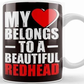 Baskı Dükkanı Heart Belongs To Redhead Girlfriend Wife Husband Boyfriend Kupa