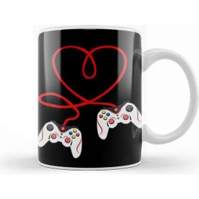 Baskı Dükkanı Heart Game Controllers Video Gamers Gaming Valentines Day Kupa