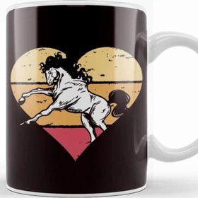 Baskı Dükkanı Heart Horse Fan Equestrian Sport Horses Riding Saddle Stable Kupa