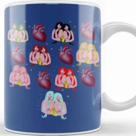 Baskı Dükkanı Heart Zodiac Symbols Sticke Kupa
