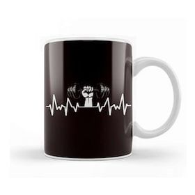 Baskı Dükkanı Heartbeat Bodybuilding Weightlifting Workout Gym Fitness Kupa