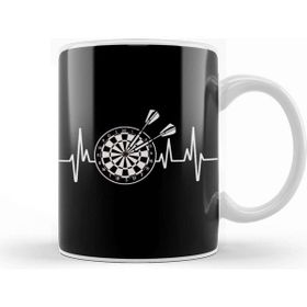 Baskı Dükkanı Heartbeat Dartboard Darts Player Team Dart Throwing Arrow Kupa