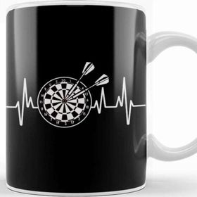Baskı Dükkanı Heartbeat Dartboard Darts Player Team Dart Throwing Arrow Kupa