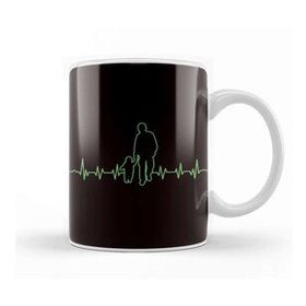 Baskı Dükkanı Heartbeat Father Papa Dad Daddy Son Daughter Family Husband Kupa