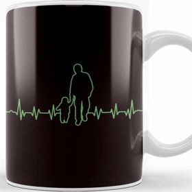 Baskı Dükkanı Heartbeat Father Papa Dad Daddy Son Daughter Family Husband Kupa