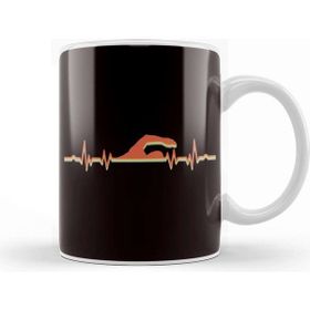 Baskı Dükkanı Heartbeat Swimmer Swim Swimming Pool Indoor Coach Athlete Kupa