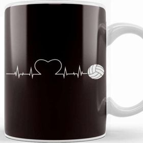 Baskı Dükkanı Heartbeat Volleyball Team Ball Sports Coach Beach Volleyball Kupa