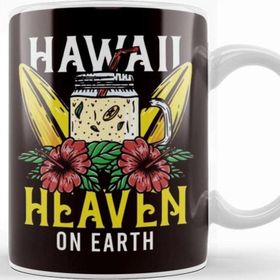 Baskı Dükkanı Heaven Hawaii On Earth Island Ocean Hibiscus Vacation Aloha Kupa