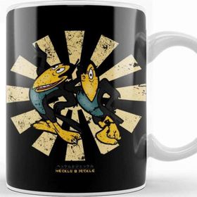 Baskı Dükkanı Heckle And Jeckle Retro Japanese Kupa