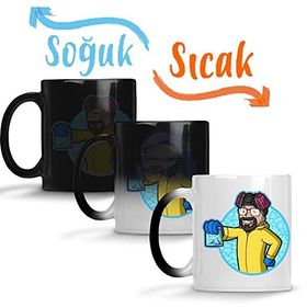 Baskı Dükkanı Heisenberg Walter White Breaking Bad Funny Sihirli Porselen Kupa