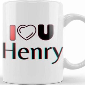 Baskı Dükkanı Henry Name Custom Design Gift Baby Gift For Him Kupa