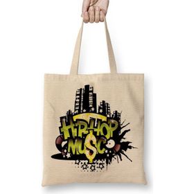 Baskı Dükkanı Hip Hop Müzik Bez Kadın Günlük Çanta
