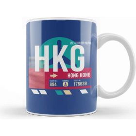 Baskı Dükkanı Hong Kong Hkg Airport Code Baggage Tag Kupa