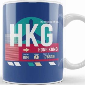 Baskı Dükkanı Hong Kong Hkg Airport Code Baggage Tag Kupa