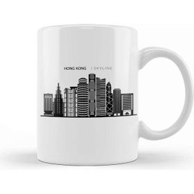 Baskı Dükkanı Hong Kong Skyline Outline Cityscape Travel Kupa
