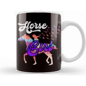 Baskı Dükkanı Horse Girl Nature Forest Horses Riding Horseshoe Dressage Kupa