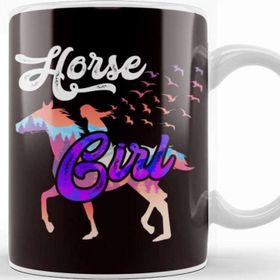 Baskı Dükkanı Horse Girl Nature Forest Horses Riding Horseshoe Dressage Kupa